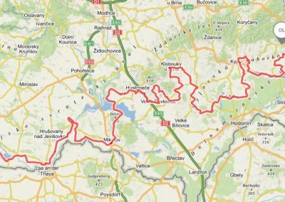 mapa trasy Moravská vinná